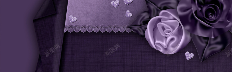 矢量丝带结紫色丝带花朵摄影背景摄影图片