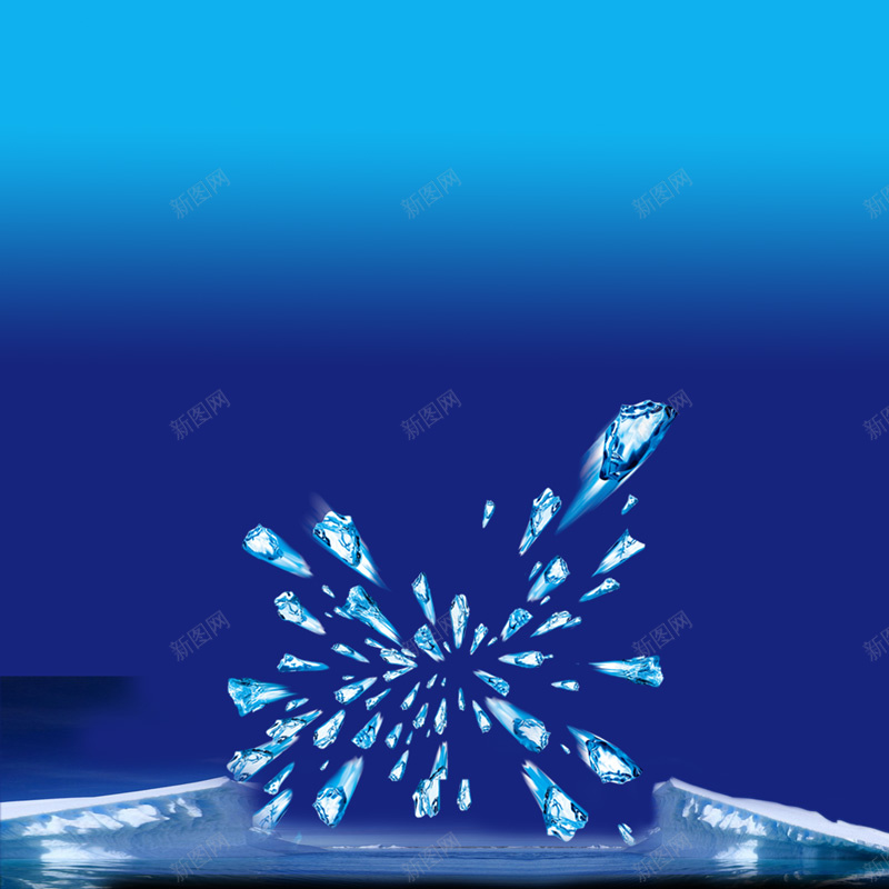 数码产品冰块蓝色主图psd设计背景_新图网 https://ixintu.com 主图 云彩 冰块 热卖 纹理 蓝色 质感