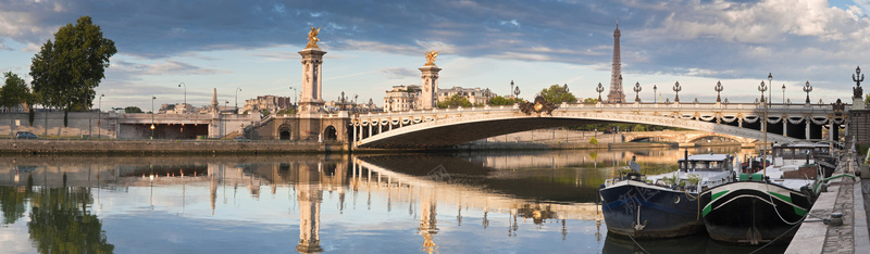 法国城市大桥背景摄影图片