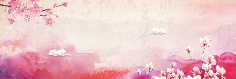 淘宝中国风中秋节活动桃花bannerpsd设计背景_新图网 https://ixintu.com banner 中秋节 中秋节banner 促销 水彩 活动 淘宝 淘宝中秋节 渐变 色彩 花朵