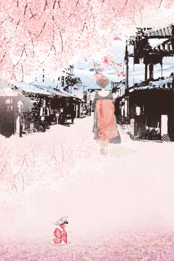日本旅游日本樱花背景背景