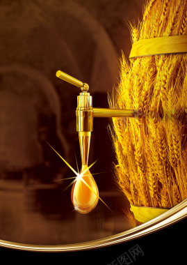 金黄色的水稻海报背景背景