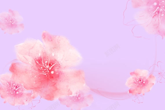 唯美浪漫粉色花卉背景背景