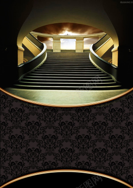 精美欧式花纹质感楼梯背景背景