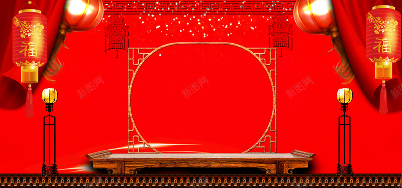中国风红色喜庆背景海报背景