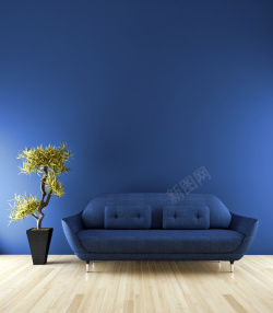 室内设计效蓝色沙发画册背景高清图片