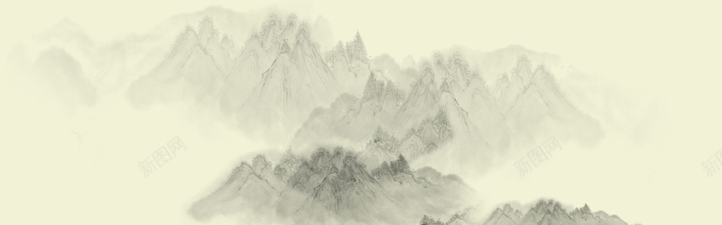 中国风水墨山峰背景背景