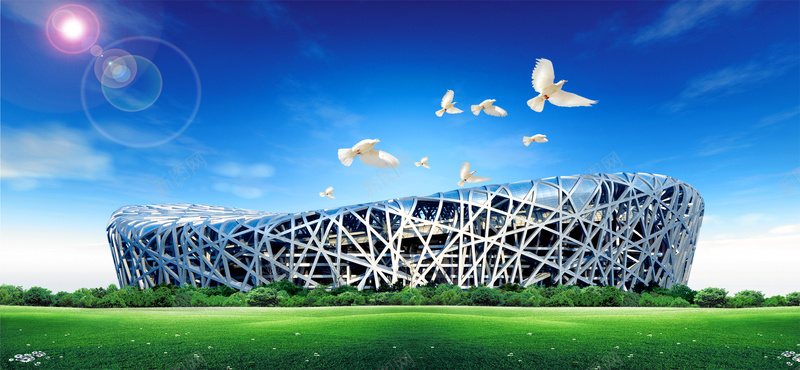 北京鸟巢体育馆背景