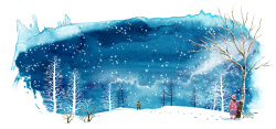 冬天漫画冬季手绘背景高清图片