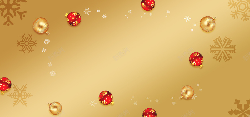 金色圣诞节快乐banner背景