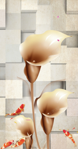 马蹄花3D花卉电视墙海报背景高清图片