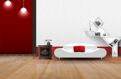 红白搭配红白搭配简约室内装饰沙发广告高清图片