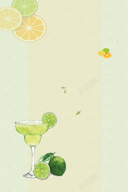 饮品店促销夏日手绘柠檬果汁饮料小清新背景高清图片