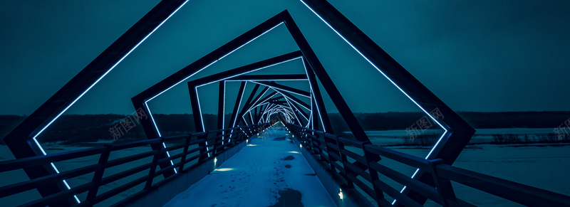长桥夜景背景图摄影图片