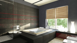 彩屏图帘子美式浴室精装修高清图片