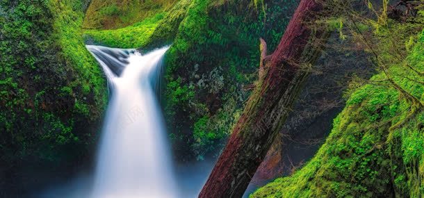 山涧中的瀑布jpg设计背景_新图网 https://ixintu.com 旅游景区 植物 瀑布 自然风光 草地