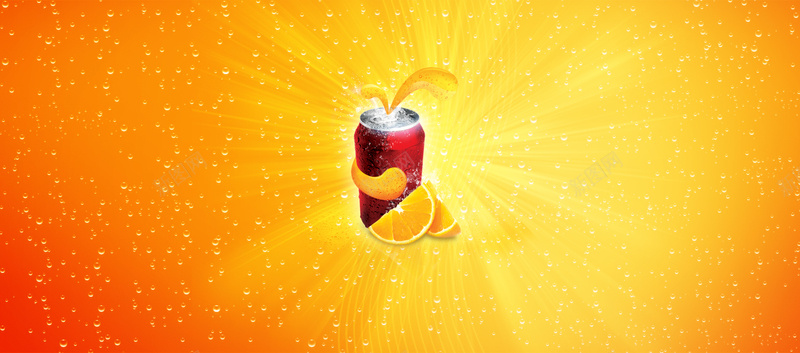 淘宝橙汁饮料食品海报背景bannerpsd设计背景_新图网 https://ixintu.com 易拉罐 橘色 橙汁 橙色 水果 水珠 海报 食品 饮料