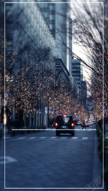 日本城市街道背景摄影图片