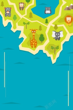 动物园地图卡通欢乐动物园背景模板高清图片