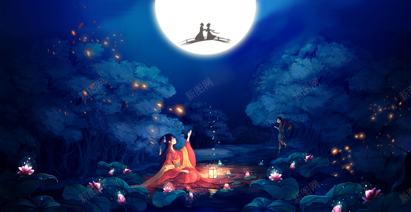 七夕情人节背景psd设计背景_新图网 https://ixintu.com PSD 七夕 卡通 小清新 平面 广告 情人节 情侣 手绘 模板 浪漫 海报 牛郎织女 甜蜜 素材 背景