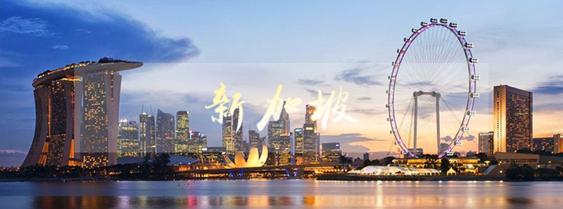 新加坡旅游海报banner图背景