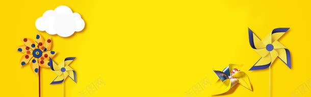黄色风车式承接页jpg设计背景_新图网 https://ixintu.com 承接 风车 黄色