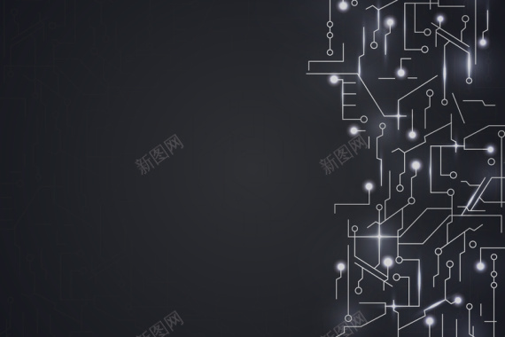 黑色质感科技科幻电路线条海报背景矢量图背景