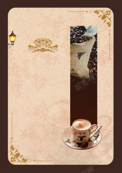 咖啡点餐单传统花纹背景背景