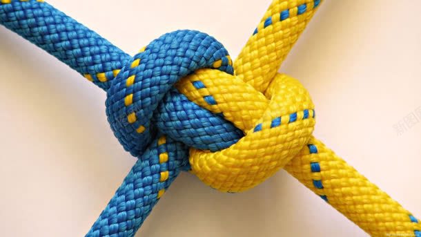 黄蓝色的麻绳缠在一起jpg设计背景_新图网 https://ixintu.com 一起 蓝色 麻绳
