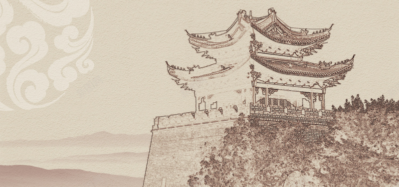 中国古风建筑背景