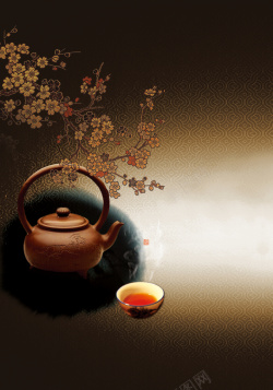 纹理陶醉古典茶文化背景高清图片