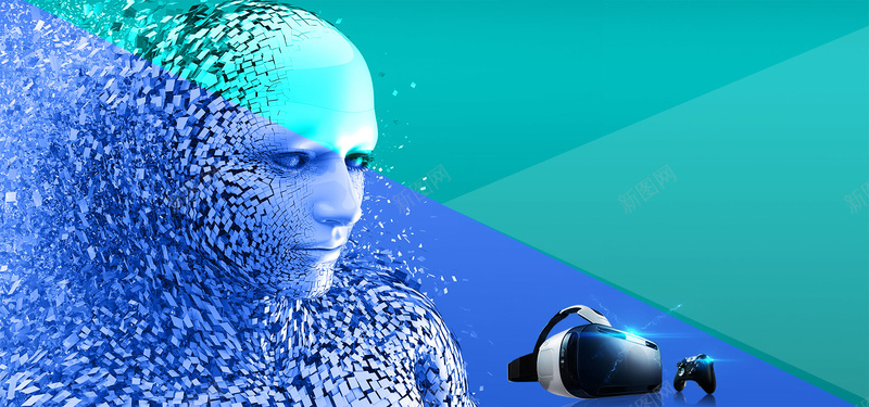 未来已来VR科技海报展板psd设计背景_新图网 https://ixintu.com 3D空 VR VR产品 VR图片 VR眼镜 VR虚拟现实 人工智能 可穿戴技术 星空 未来已来 科技