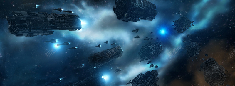 宇宙飞船bannerjpg设计背景_新图网 https://ixintu.com 大气 太空星际科幻飞船游戏 宇宙船 星云 星海 星空 星际 海报banner