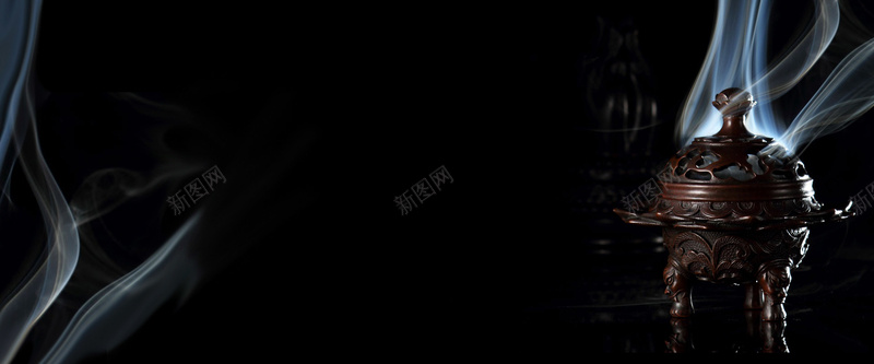 香炉禅意背景jpg设计背景_新图网 https://ixintu.com 中国风 佛学 海报banner 禅意 香气 香炉