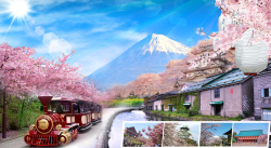 落光日本旅游海报背景高清图片