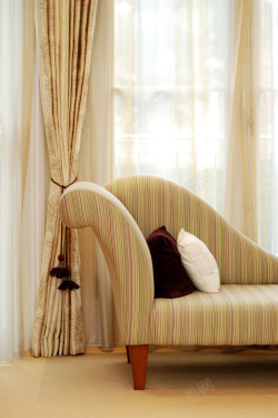 条纹窗帘窗帘沙发高清图片