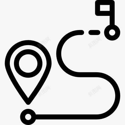 路线图标png_新图网 https://ixintu.com GPS 位置 占位符 启动 地图 地图上的位置 地图的指针 完成 旅行 标志 路线 销