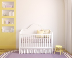 墙壁置物架清新婴儿房装修效果图高清图片
