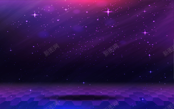 紫色梦幻星空背景背景
