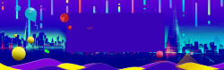 618疯狂抢购双11促销季城市简约紫色banner高清图片