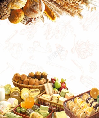 食品面包饮品纹理背景背景