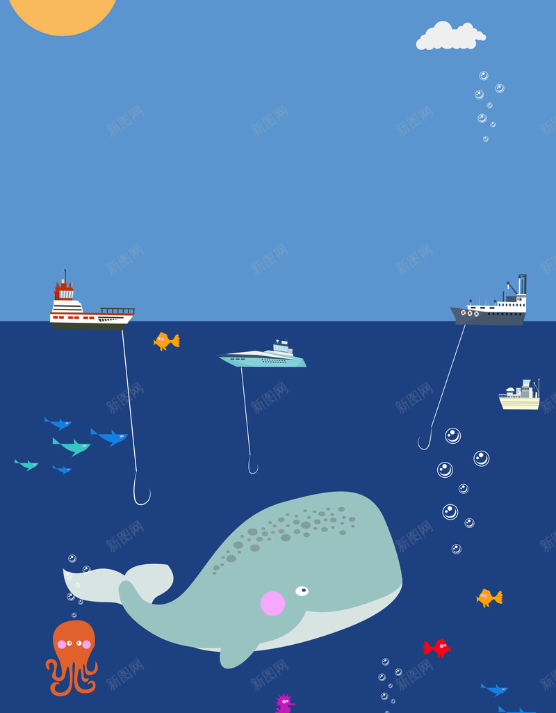 海洋鲸鱼保护野生动物公益海报背景psd设计背景_新图网 https://ixintu.com 保护动物 公益图片 公益活动 公益设计 动物 捕杀动物 气候 水 没有买卖就没有伤害 海洋 鲸鱼