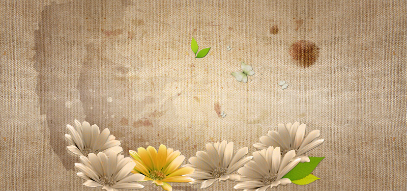 麻布质感花朵背景psd设计背景_新图网 https://ixintu.com 中国风 海报banner 花朵 质感
