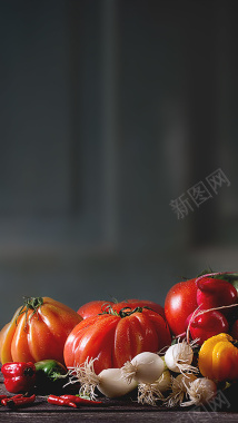 黑色新鲜蔬菜简约PSD分层H5摄影图片