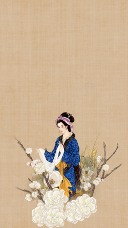 中国四大美女中国风四大美女西施纸质背景高清图片