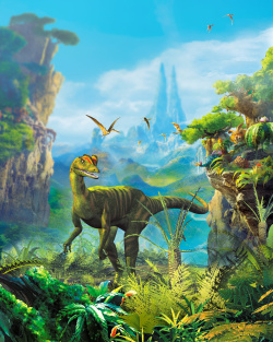 3D仙人草侏罗纪公园宣传海报背景高清图片