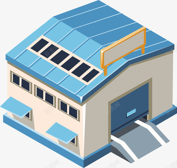 蓝色仓库房屋png免抠素材_新图网 https://ixintu.com 一个仓库 仓库 仓库PNG 矢量仓库 蓝色 蓝色仓库