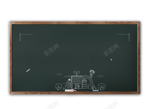 黑板粉笔字开学季海报PSD背景图背景