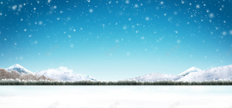 冰雪大气背景psd_新图网 https://ixintu.com 冰雪 圣诞节 摄影 海报banner 雪山 雪花 风景