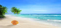 夏天海边度假游泳美丽海洋风光淘宝海报背景高清图片